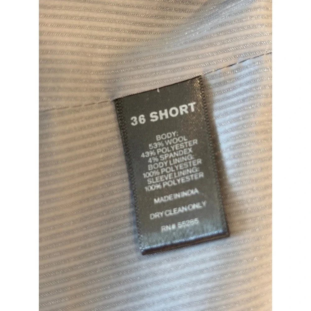 Express Innovator Extra Slim Suit Jacket Blazer Gray Wool Blend 36 Short Mens